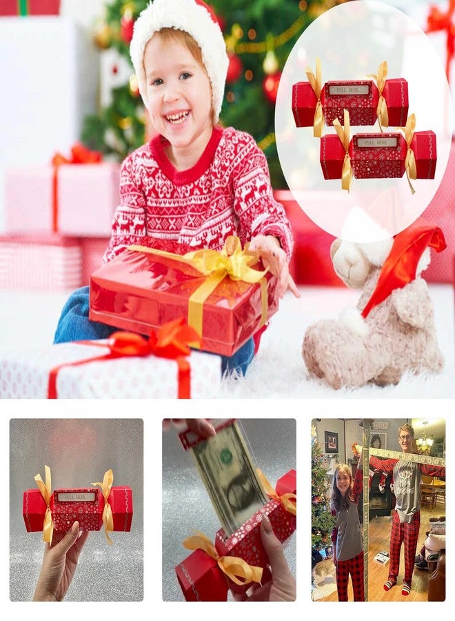 Kcyuowq 4PCS Christmas Money Box for Cash Gift Pull, Surprise Box Money Gift Box for Kids Adults with 40 Transparent Bags, Cute Money Roll Pull Pouch, Creative Christmas Money Holders for Cash. - Image 5